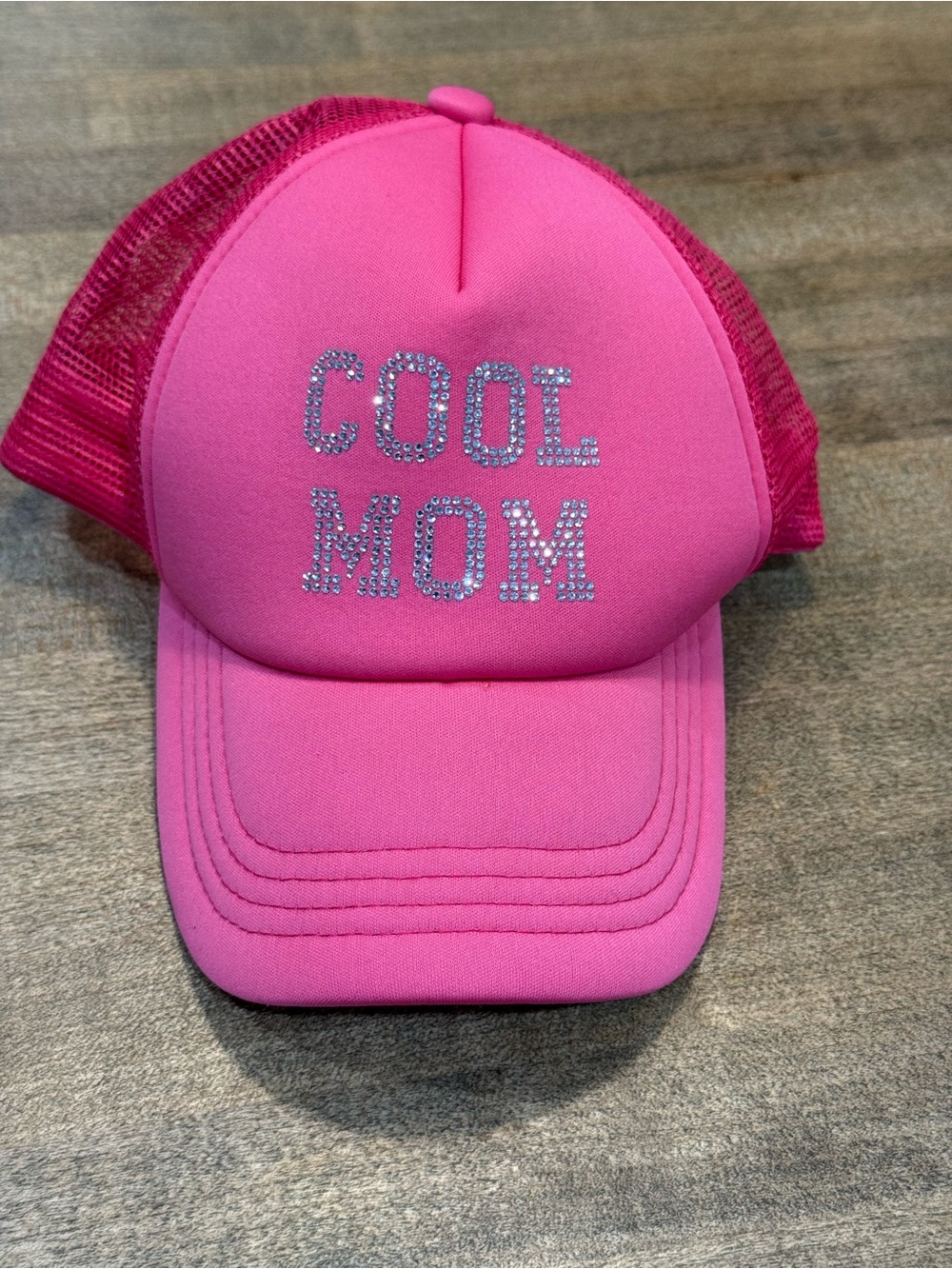 C.C Pink Rhinestone "COOL MOM" Trucker Hat